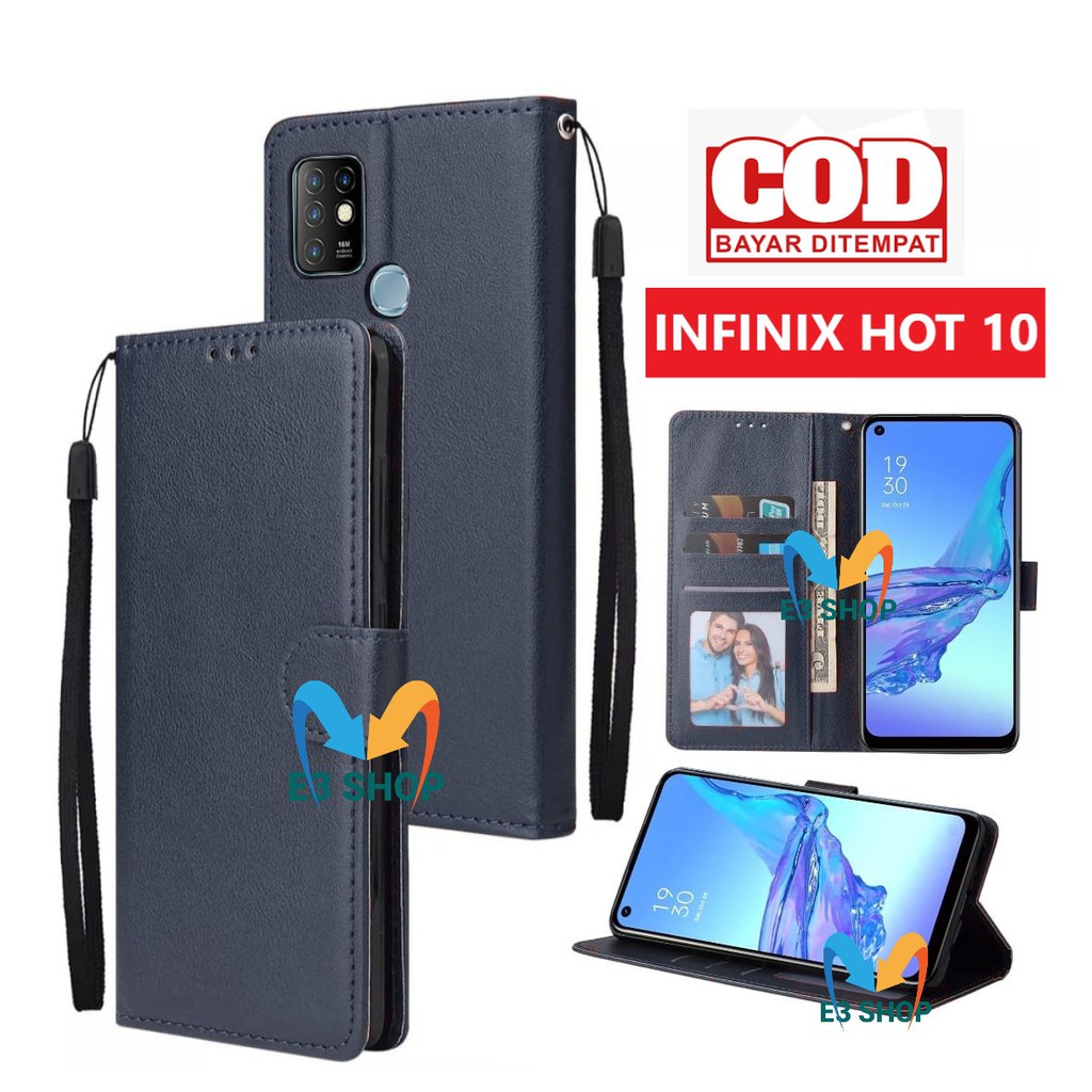 Bao Da Điện Thoại Nắp Lật Kèm Ngăn Đựng Thẻ Cho Infinix Hot 10 Mobile