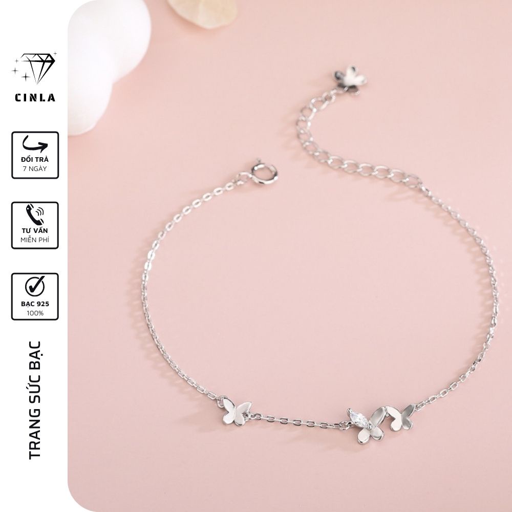 Vòng tay nữ mạ bạc 925 đẹp thanh mảnh cao cấp trang sức CINLA VT031