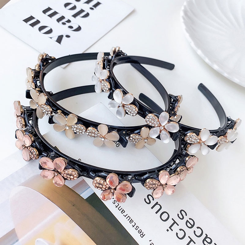 Băng Đô Dây Bện Đính Ngọc Trai Thời Trang Cho Nữ