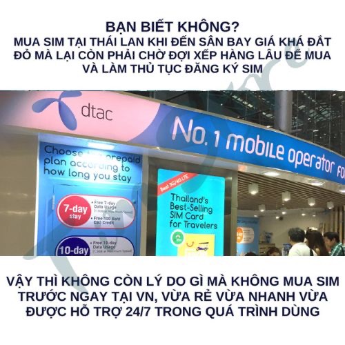Sim du lịch thái lan không giới hạn data 15 ngày