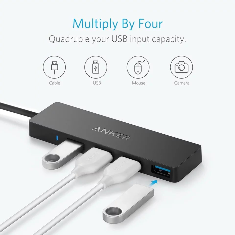 Bộ Chia Cổng USB 3.0 Anker Ultra Slim - 4 Cổng USB - A7516