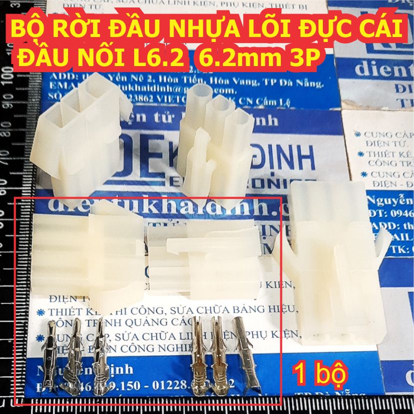 BỘ RỜI ĐẦU NHỰA ĐỰC, CÁI, LÕI SẮT ĐỰC, CÁI ĐẦU NỐI, HEADER L6.2 6.2mm 1P/2P/3P/4P/6P/8P kde4092