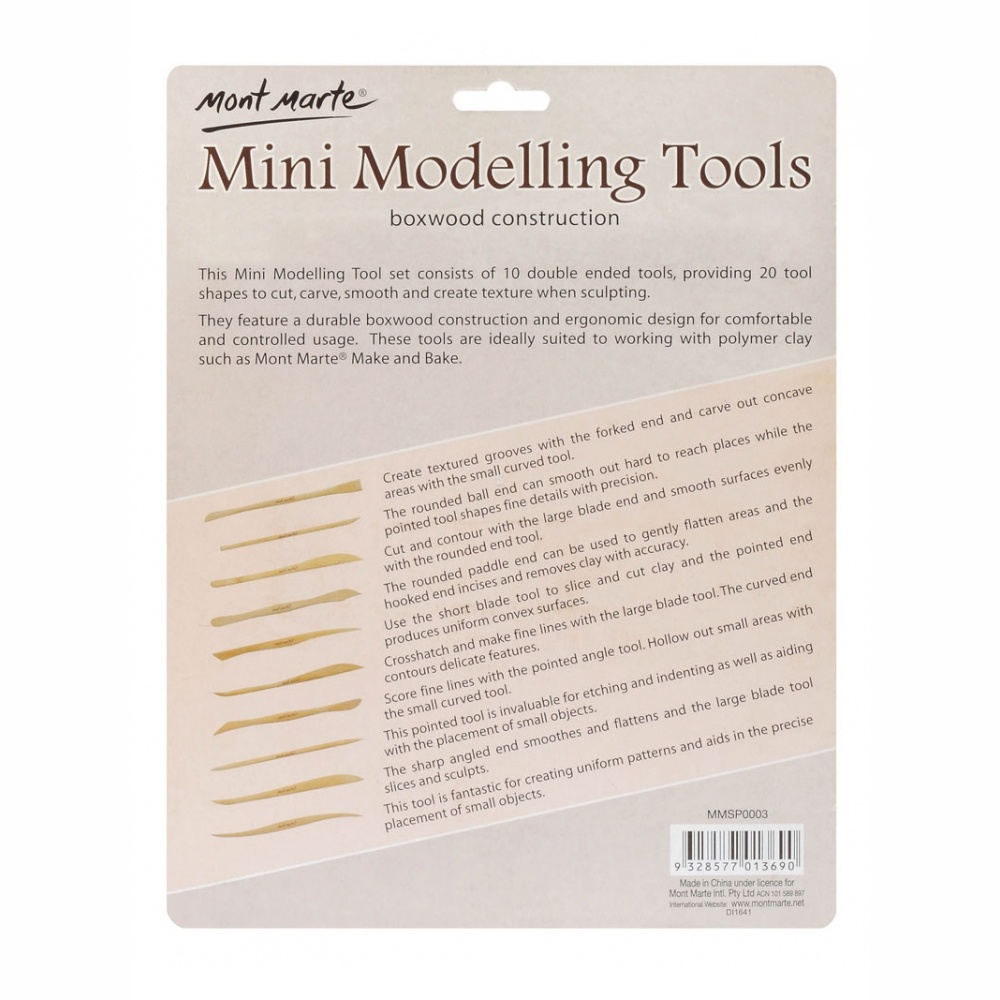 Cá Chép - Bộ dụng cụ tạo hình mini Mont Marte Mini Modelling Tools Boxwood 10pc - MM-MMSP0003