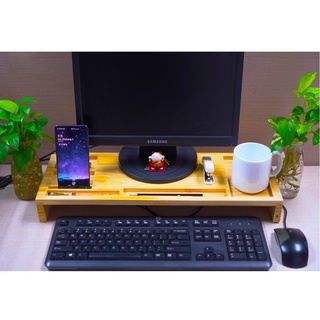 Kệ Gỗ Để Màn Hình Máy Tính PC Kê Cao Chống Mỏi Người Mỏi Mắt Đặt Bàn Làm Việc Sang Trọng Quý Phái