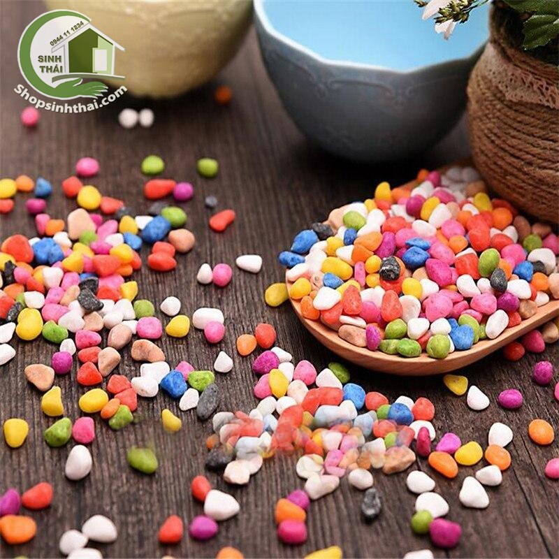 1Kg Đá, Sỏi màu trang trí đẹp mắt