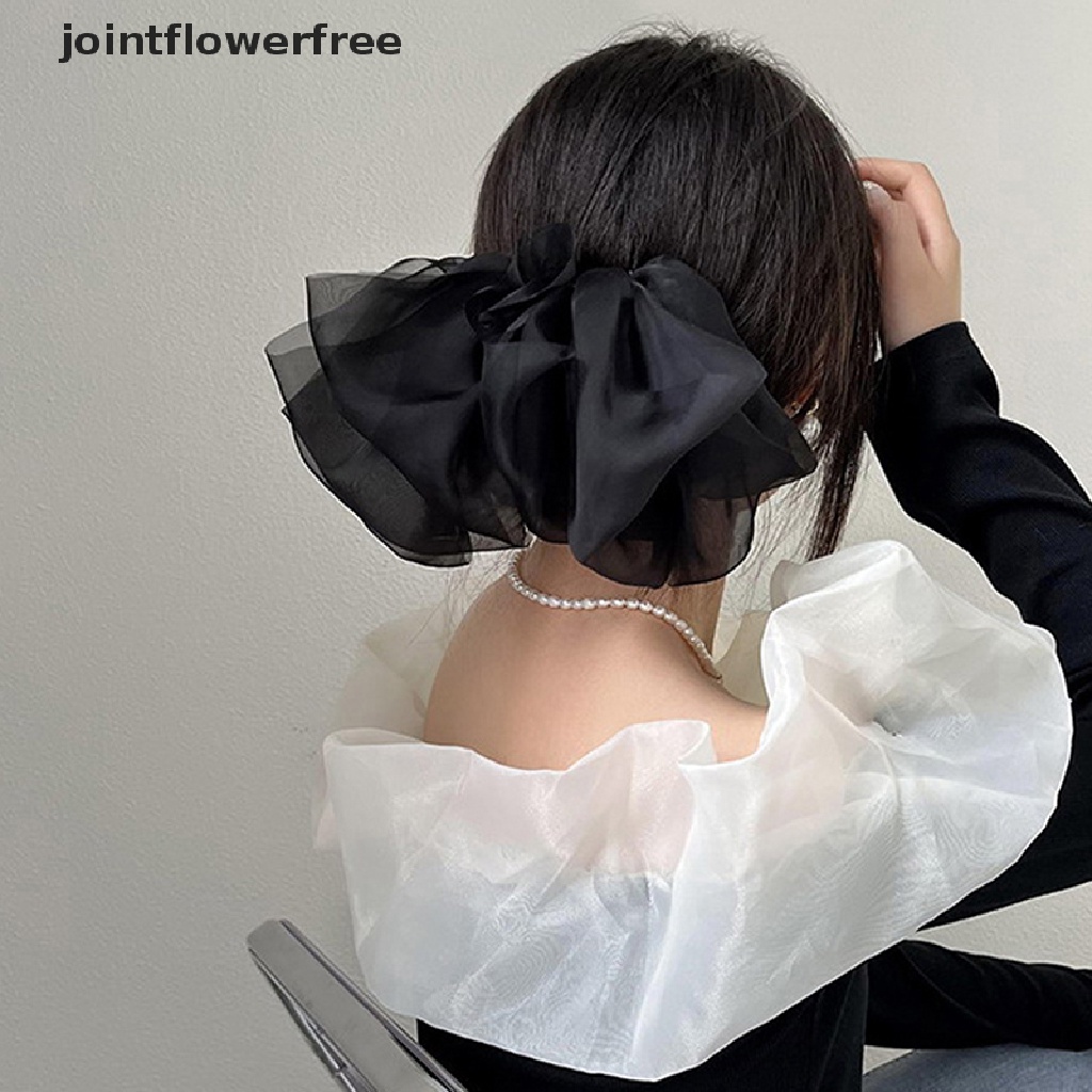 Kẹp Tóc Nơ Vải Chiffon Cỡ Lớn Thời Trang Cho Nữ
