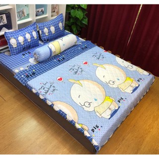 Set 5 chăn hè ga gối Tặng vỏ gối ôm ba con heo đủ kích thước