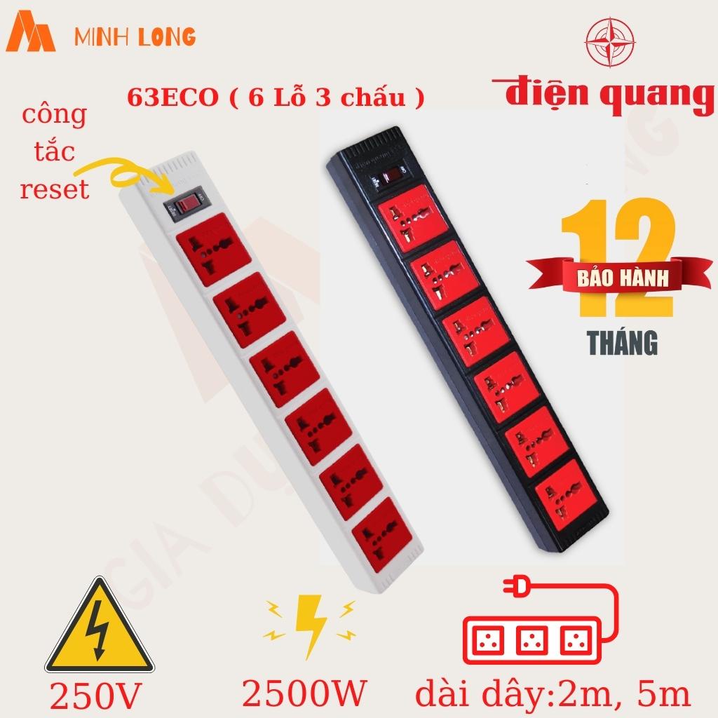 [TỔNG HỢP] Ổ cắm Điện Quang 3 lỗ - 4 lỗ - 5 lỗ - 6 lỗ - 8 lỗ, 2USB - Ổ điện chịu tải cao, dây dài 2m, 5m chính hãng