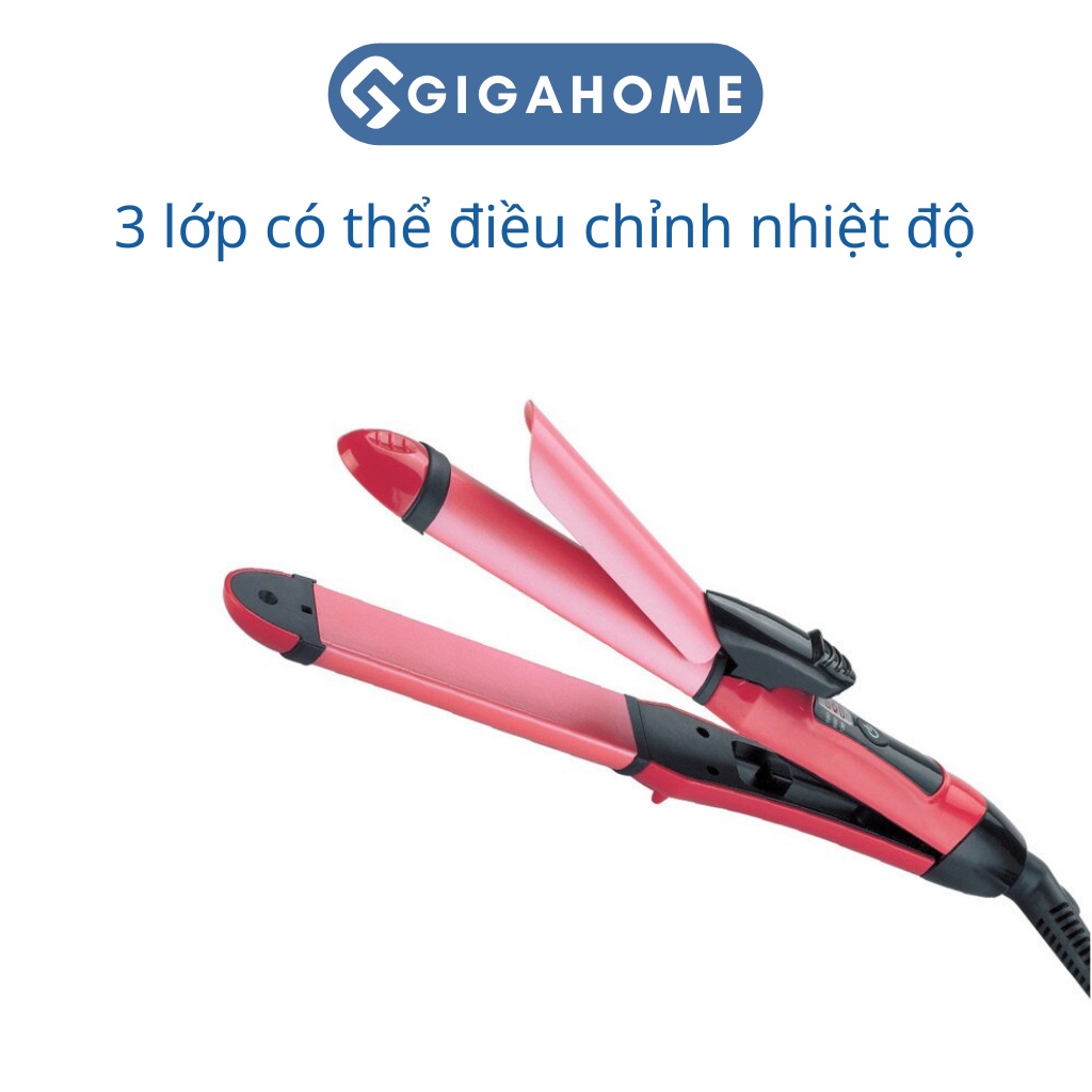 Máy làm tóc 2in1 GIGAHOME Máy uốn duỗi tóc Nova hiện nhiệ độ cao cấp làm xoăn tóc tại nhà 2382