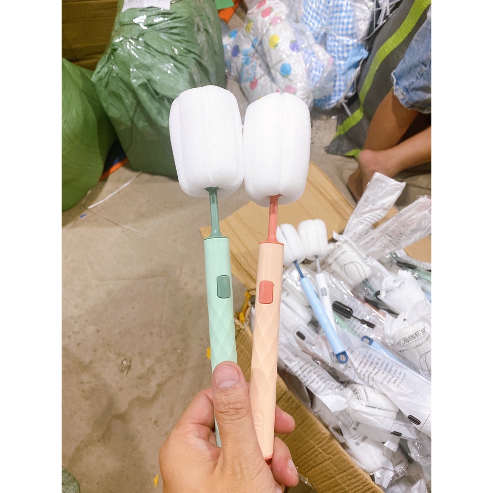 Cọ bình sữa bằng Mút Xốp - đầu mút có thể thay thế