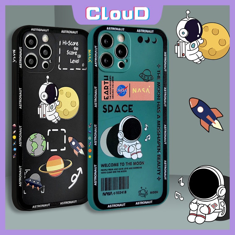 NASA Ốp Điện Thoại Cho Oppo A76 A95 A96 A74 A36 A16 A12 A54 A94 A33 A5S Reno 7 6 4Lite 4F 4 5F A72 A15 A11K A1K A53 A11 A12E A92 F17 F17 F17 F17