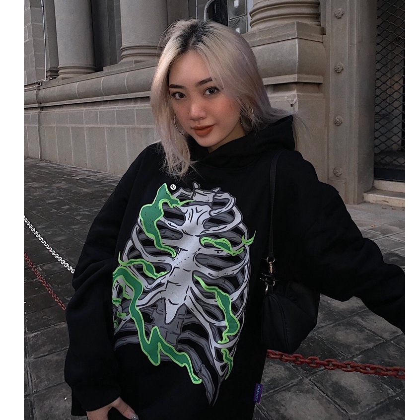 Áo khoác hoodie basic local brand Clownz Flammy Skull nỉ bông unisex nam nữ form rộng có mũ