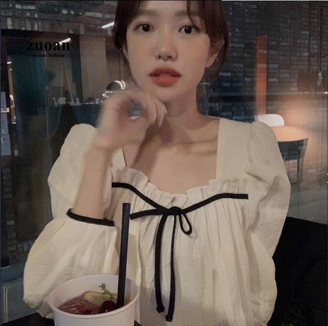 SUXI Áo Sơ Mi Dài Tay Dáng Rộng Xinh Xắn Theo Phong Cách Hàn Quốc Dành Cho Nữ