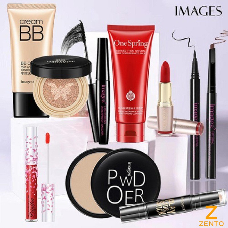 Bộ trang điểm chuyên nghiệp IMAGES 10 món cao cấp cho nàng sành điệu bộ makeup cá nhân ZENTO | BigBuy360 - bigbuy360.vn