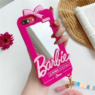 Ốp Điện Thoại TPU Silicon Mềm Tráng Gương Hình Búp Bê Barbie Màu Hồng Dễ Thương Cho iPhone 11 Pro MAX X XS MAX XR 7 8 Plus SE2 6 6S Plus