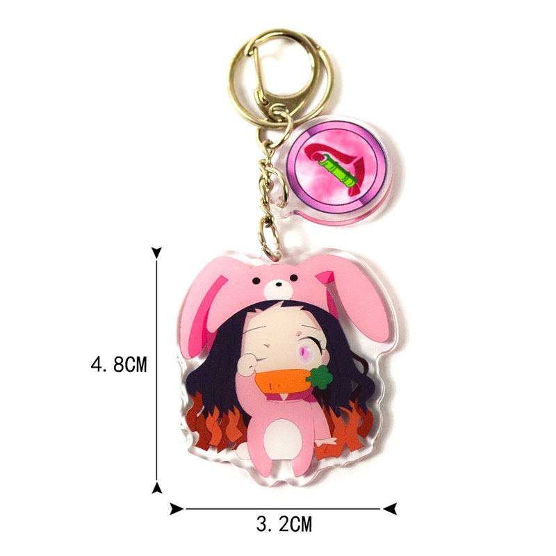 Móc khóa nhựa acrylic hình nhân vật phim hoạt hình thanh gươm diệt quỷ dễ thương