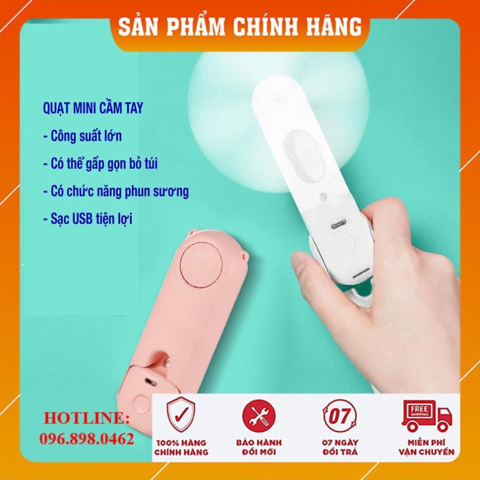 [HÀNG LOẠI 1-FREESHIP] Quạt Mini Cầm Tay Phun Sương 3 Cấp Tốc Độ Siêu Hot, Quạt Phun Sương Mini Cầm Tay Hàn Quốc Cực Mát