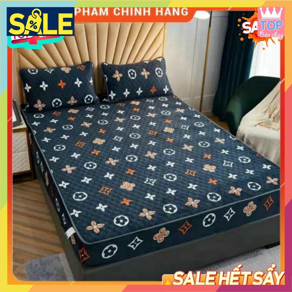 ✅GIÁ TỐT✅ Ga gối nỉ nhung hoạ tiết trần nhập khẩu cao cấp ( bộ 3 món kèm vỏ gối)