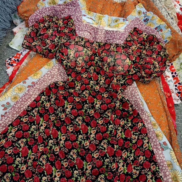 Combo đầm voan hoa