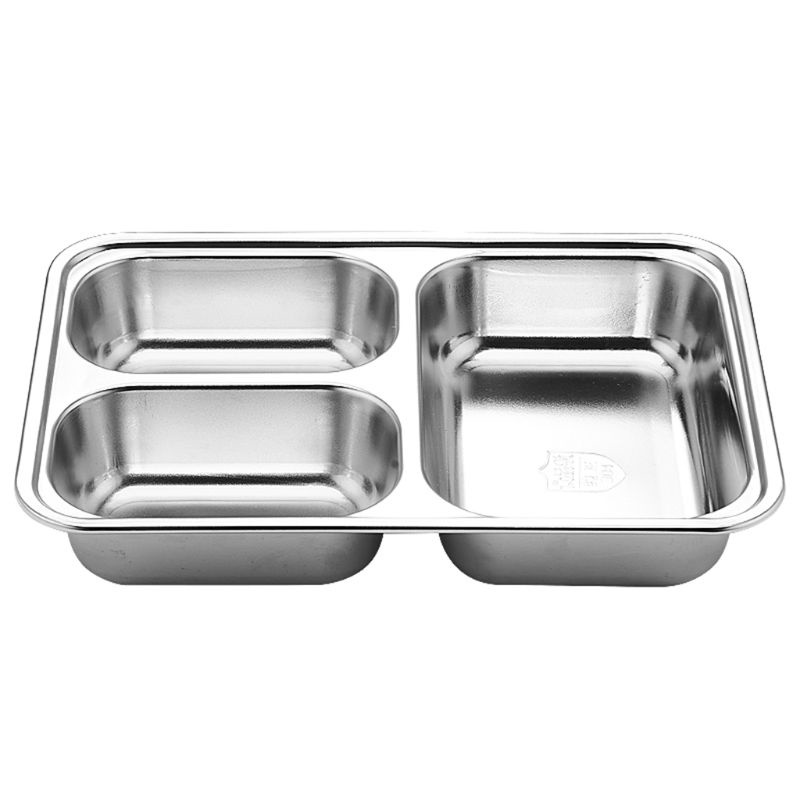 Khay Đựng Thức Ăn Chia Ngăn Bằng Thép Không Gỉ