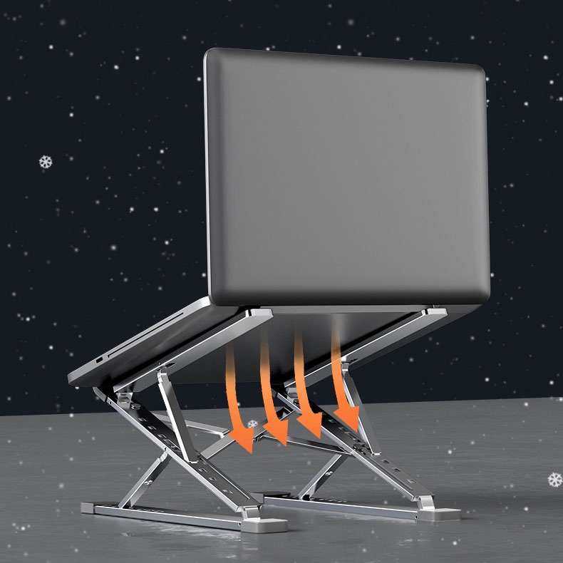 Giá đỡ laptop macbook ipad bằng nhôm 2 tầng - đế tản nhiệt laptop, đế giá kê laptop nhôm N8 N3 adtech | BigBuy360 - bigbuy360.vn