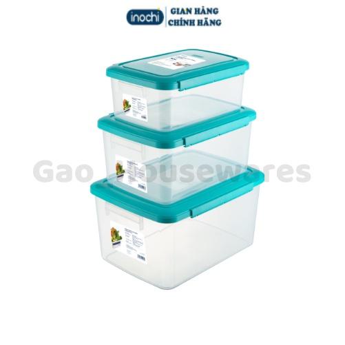 Thùng hộp đựng thực phầm, đồ ăn, ngũ cốc, Inochi Hokkaido Nhật Bản, có nắp chốt khóa cài, không BPA, nắp rong cao su kín