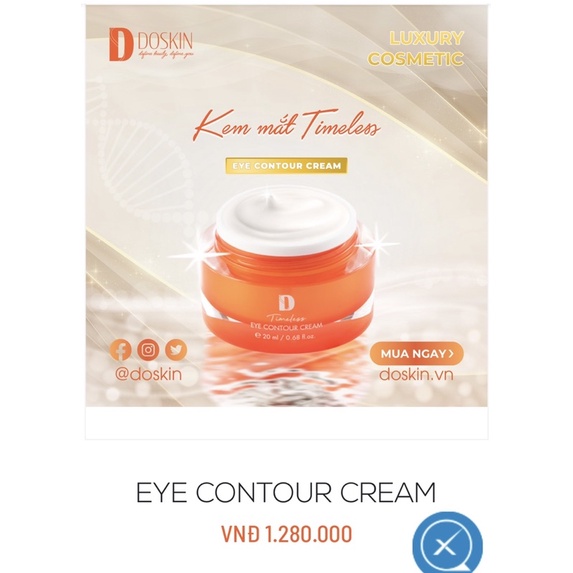 (Tặng 8 Mặt Nạ Kèm Theo)Kem Dưỡng Da Chống Nếp Nhăn Mắt Tối Ưu Doskin Mỹ Phẩm Đức | BigBuy360 - bigbuy360.vn