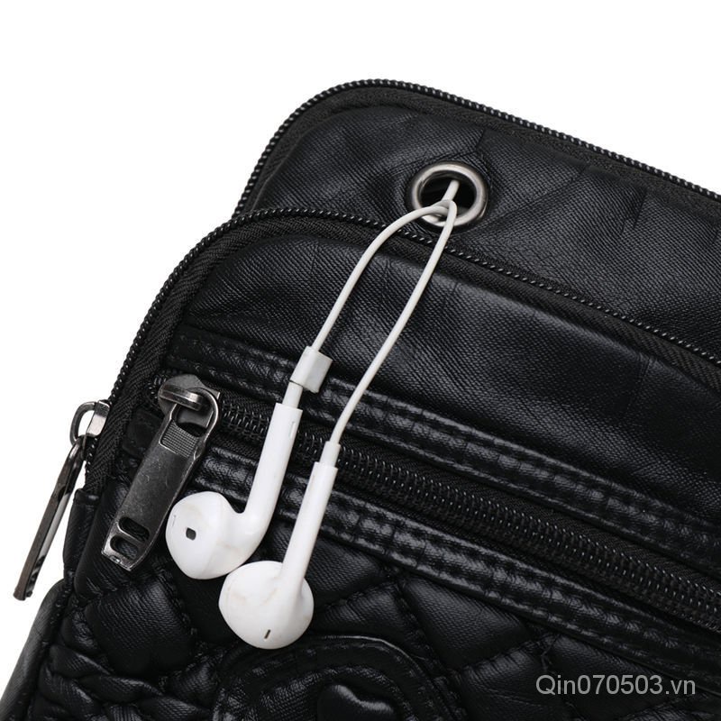 Túi đeo chéo đựng điện thoại nhiều ngăn bằng da thời trang cho nữ