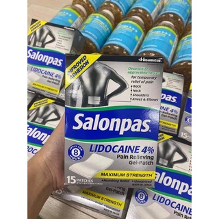 MIẾNG DÁN GIẢM ĐAU SALONPAS LIDOCAINE 4% GEL PATCH (10 x 14 CM) - 15 MIẾNG