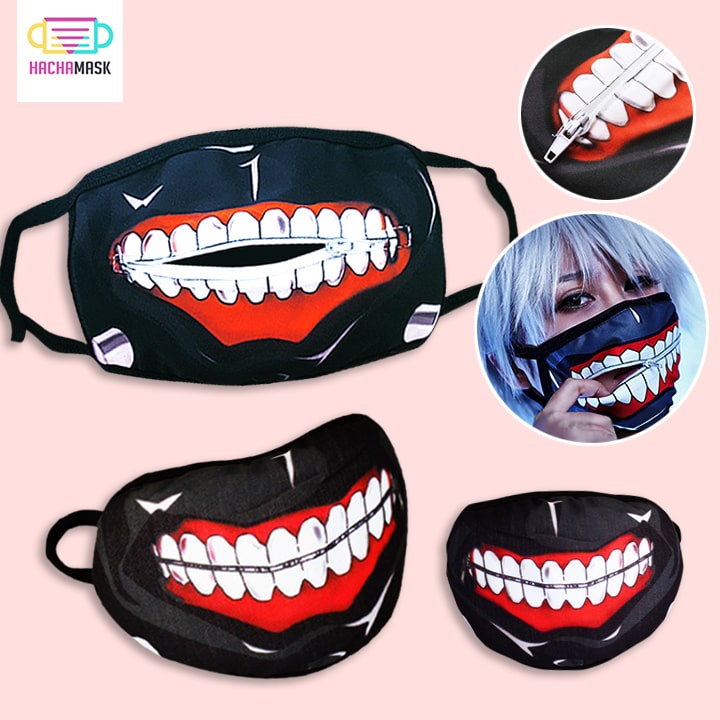 Khẩu Trang Tokyo Ghoul Có Khóa Kéo | Khẩu Trang Ken Kaneki