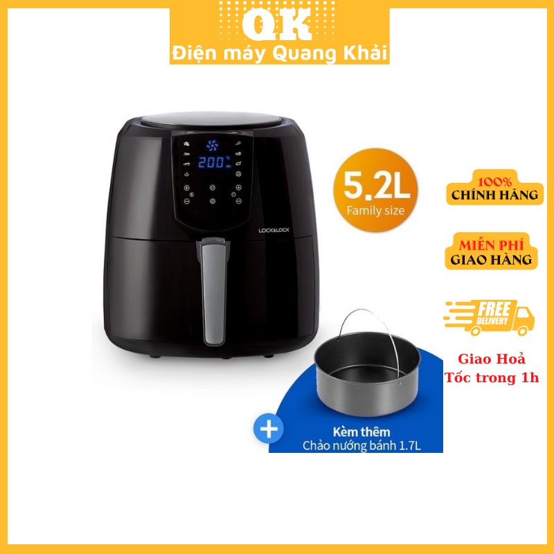 Nồi Chiên Không Dầu Điện Tử Lock&Lock EJF357BLK , EJF357WHT (5.2 Lít) - Hàng Chính Hãng