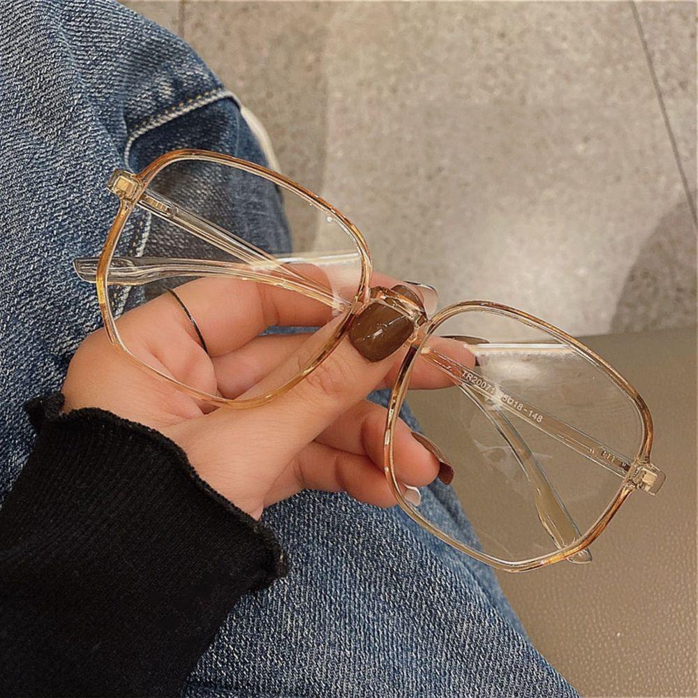 Kính resin trong suốt cỡ lớn gọng vuông sành điệu nhiều màu tùy chọn phong cách retro Hàn Quốc cho nam