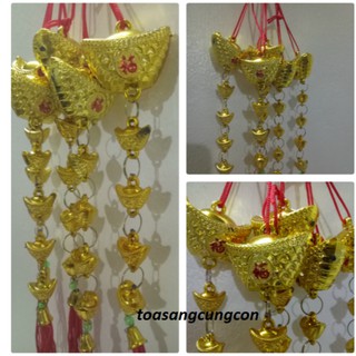 Đồ trang trí tết-hũ vàng tài lộc(5 dây)