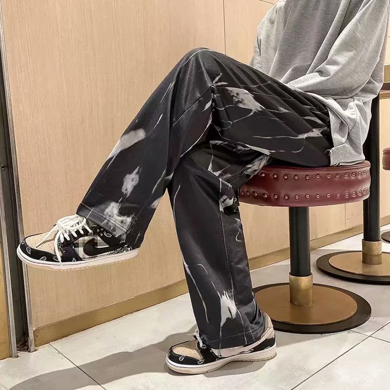 Quần ống rộng in họa tiết thời trang độc đáo phong cách Hàn Quốc cho nam