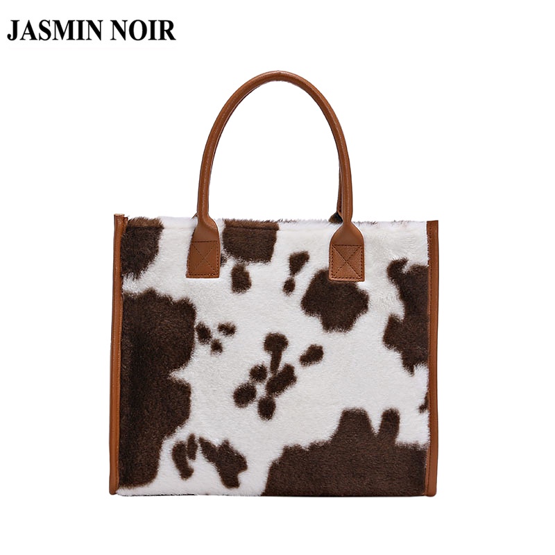 Túi xách đeo vai JASMIN NOIR dáng vuông cỡ lớn phủ lông thời trang đơn giản cho nữ