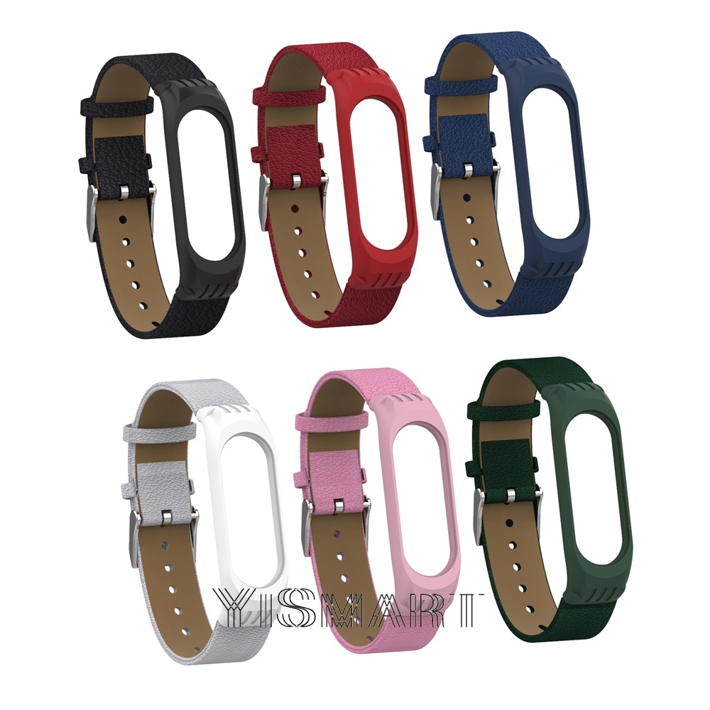 Dây đeo đồng hồ chát liệu da TPU nhiều màu cho Xiaomi MiBand 6 5 Mi Band 4 3