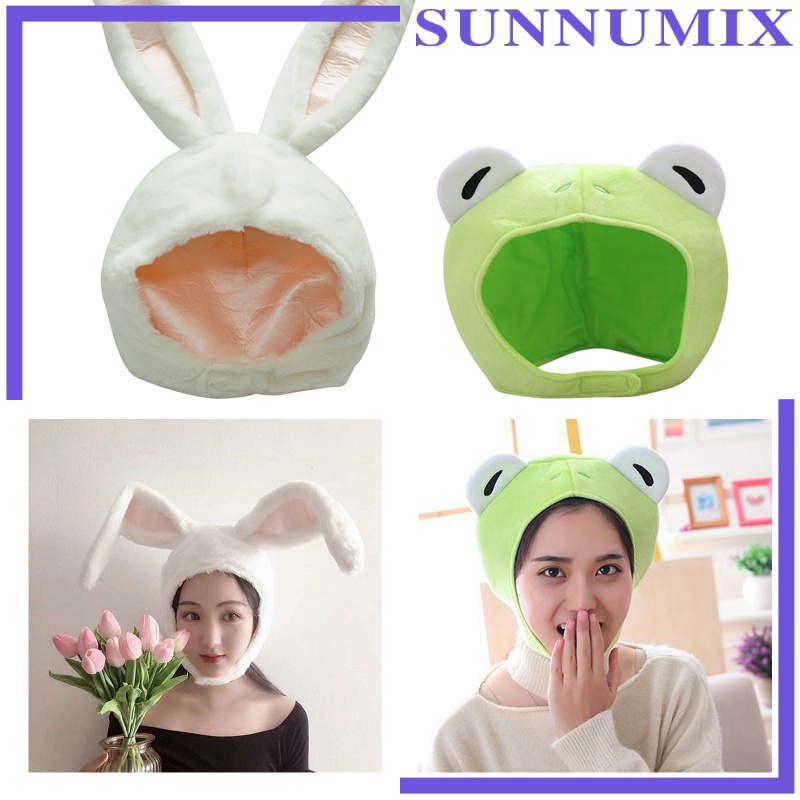 Set 2 Mũ Cotton Giữ Ấm Tai Thỏ / Ếch Giáng Sinh / Năm Mới