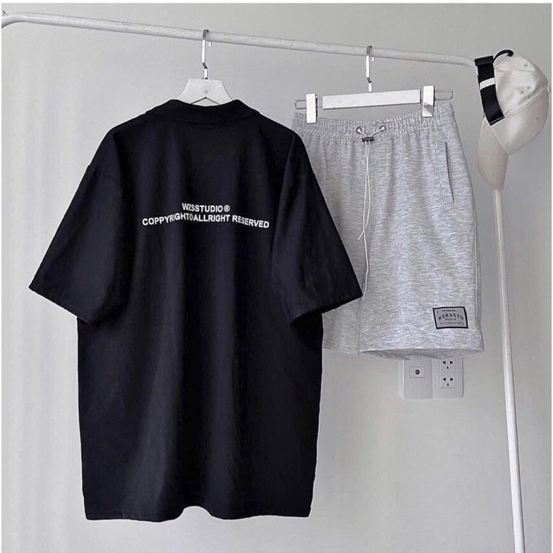 SET ÁO POLO - QUẦN SHORT IN CHỮ FORM NAM NỮ UNISEX CHẤT BO TÀU SIÊU XỊN