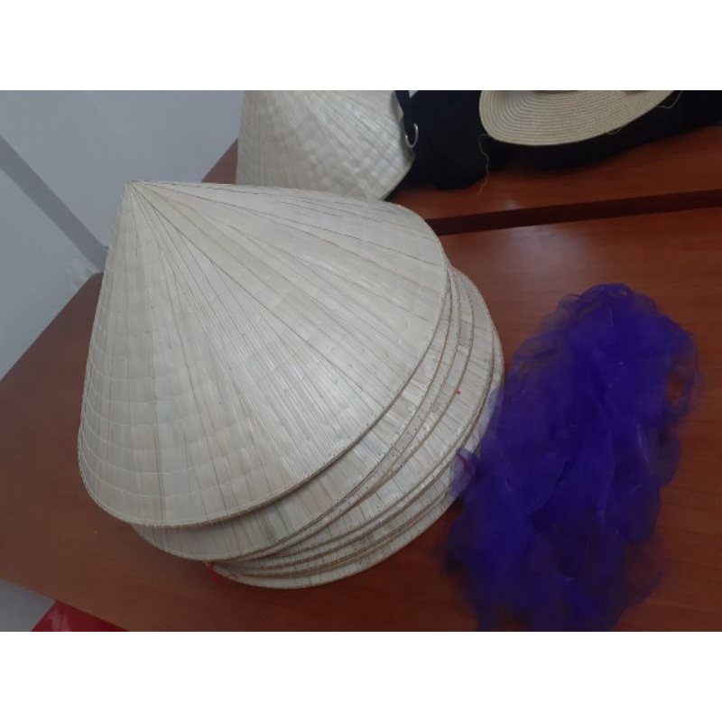 Nón lá trắng 3 lớp dày dặn. mua nón dc tặng quai nón
