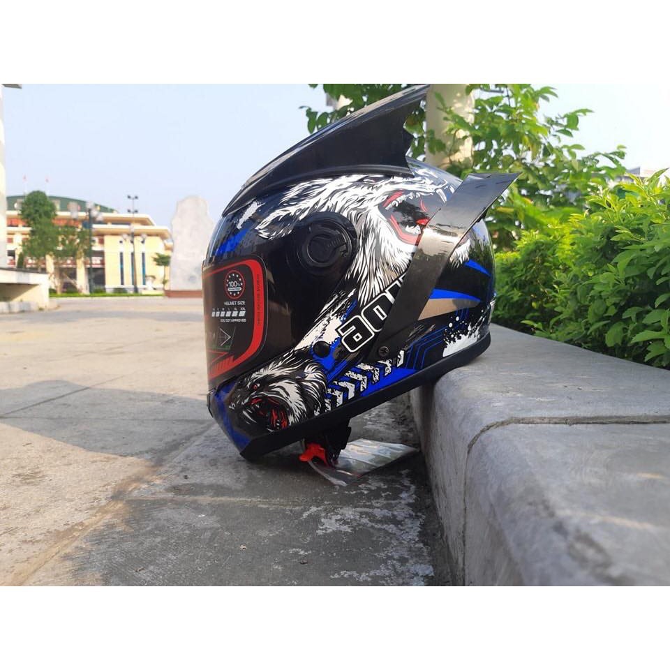 Mũ Bảo Hiểm Agu Tem Sói Tặng Sừng Và Đuôi Gió - ASA HELMETS