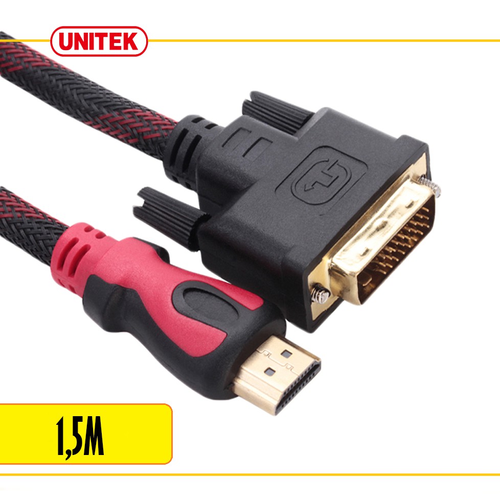 Cáp chuyển HDMI sang DVI 24+1 Dài 1.5m (Đen phối đỏ)
