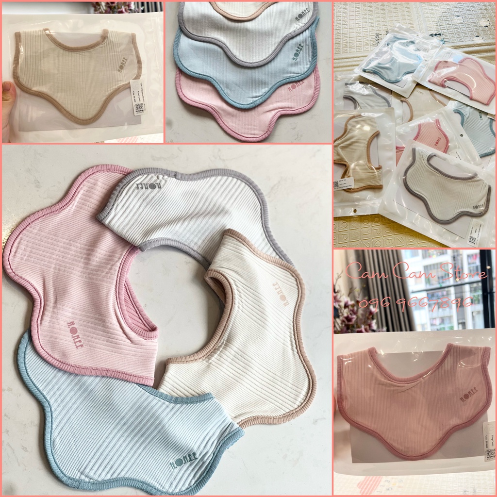 Yếm cánh hoa modal Organic Hrnee mềm mại cao cấp cho bé trai bé gái