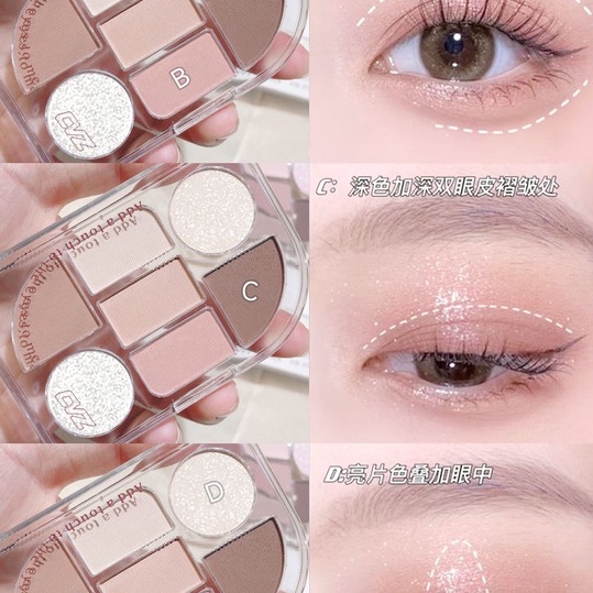 Bảng Phấn Mắt Lì CVZ 7 Màu Ánh Ngọc Trai Chống Thấm Nước Lâu Trôi