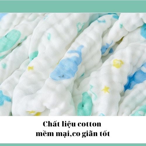 Khăn tắm cho bé, Khăn tắm cho bé sơ sinh 6 lớp cotton,mềm mại kích thước 110*105cm