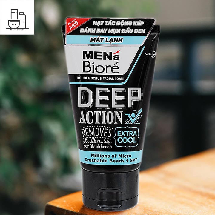 Sữa rửa mặt Men's Bioré Deep Action mát lạnh sảng khoái 100g