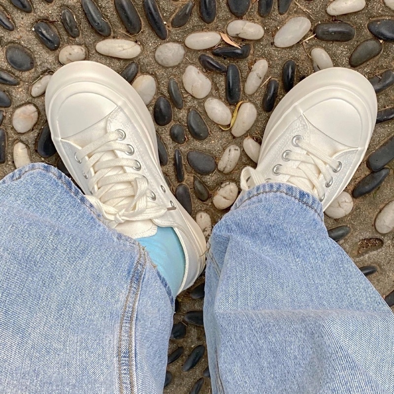 GIÀY ĐẠP GÓT ulzzang đế dày bánh mì vải canvas