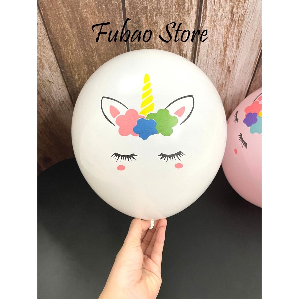 Bong bóng in hình kỳ lân 12inch, trang trí sinh nhật, party Fubao Store