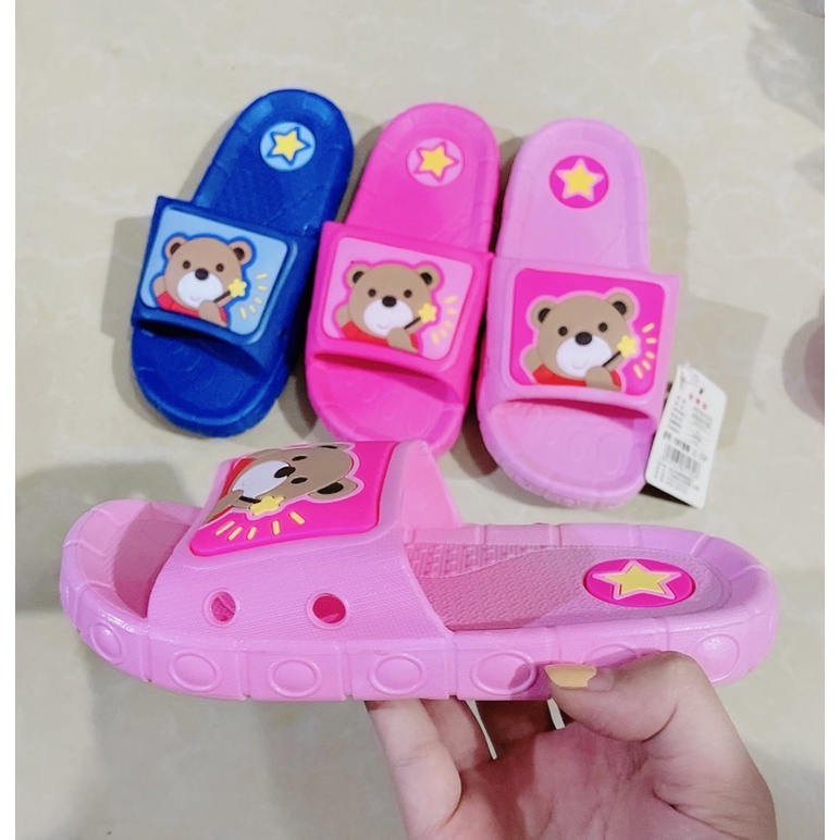 dép trẻ con gấu Boo nam nữ ( hồng/xanh) bản đúc siêu bền