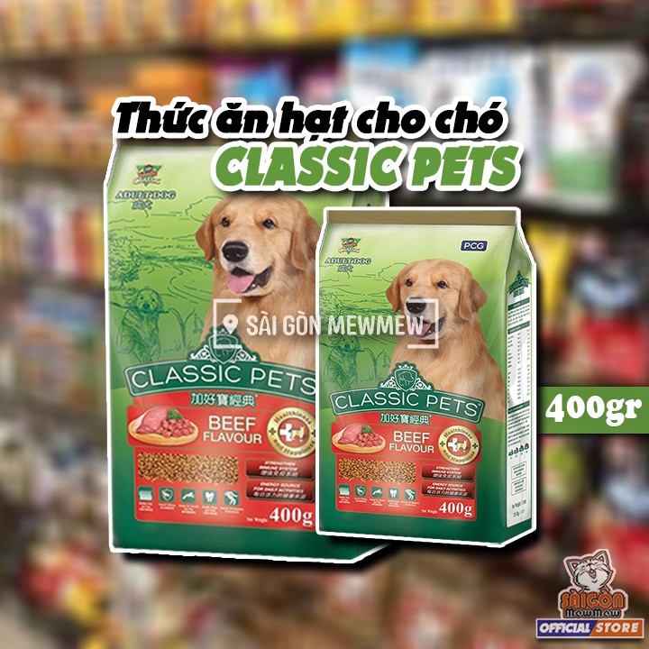 Thức ăn hạt khô cho chó trưởng thành CLASSIC PETS ADULT gói 400gr vị th thumbnail