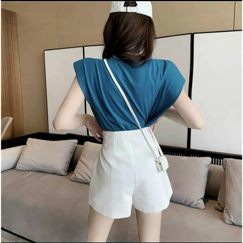 [Shorts Rẻ Và Đẹp Miễn Chê] Quần Sóc Vải Cạp Cao Hack Eo Thon Dáng Xinh, Khoá Đồng Phía Trước Siêu Sang, Nhiều Màu * *